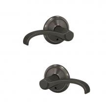 Schlage FC172 WIT 530 ALD - Custom Whitney Non-Turning Lever with Alden Trim in Black Stainless