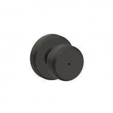 Schlage F40 BWE 716 GSN - Bowery Knob with Greyson Trim Bed and Bath Lock in Aged Bronze