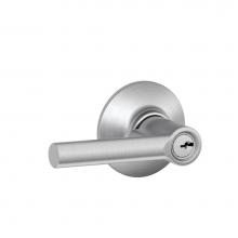 Schlage F51A BRW 626 - Broadway Lever Keyed Entry Lock in Satin Chrome