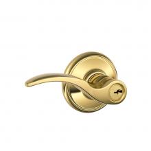 Schlage F51A STA 505 - St. Annes Lever Keyed Entry Lock in Bright Brass