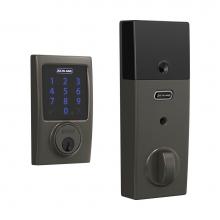 Schlage BE469ZP CEN 530 - Connect Smart Deadbolt with Alarm with Century Trim in Black Stainless, Z-Wave Plus Enabled