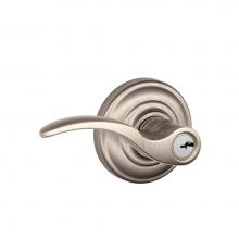 Schlage F51A STA 619 AND - St. Annes Lever with Andover Trim Keyed Entry Lock in Satin Nickel
