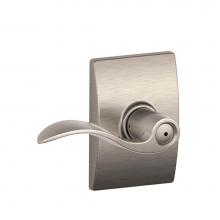 Schlage F40 ACC 619 CEN - Accent Lever with Century Trim Bed and Bath Lock in Satin Nickel