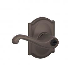 Schlage F51A FLA 613 CAM - Flair Lever with Camelot Trim Keyed Entry Lock in Oil Rubbed Bronze