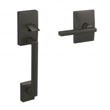 Schlage FC285 CEN 530 LAT CEN - Custom Century Front Entry Handle and Latitude Lever with Century Trim in Black Stainless