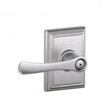 Schlage F40 VLA 626 ADD - Avila Lever with Addison Trim Bed and Bath Lock in Satin Chrome