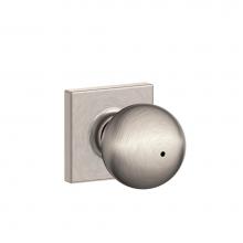 Schlage F40 ORB 618 COL - Orbit Knob with Collins Trim Bed and Bath Lock in Satin Nickel