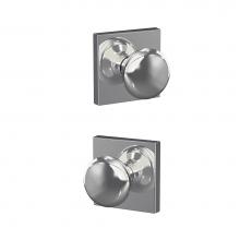 Schlage FC21 PLY 625 COL - Custom Plymouth Knob with Collins Trim Hall-Closet and Bed-Bath Lock in Bright Chrome
