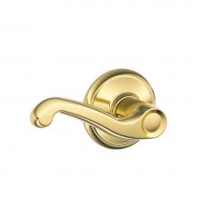 Schlage F10 FLA 505 - Flair Lever Hall and Closet Lock in Bright Brass