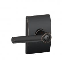 Schlage F40 BRW 716 CEN - Broadway Lever with Century Trim Bed and Bath Lock in Aged Bronze