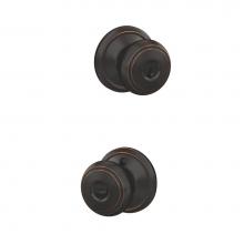 Schlage F51A AND 716 GEO - Andover Knob with Georgian Trim Keyed Entry Lock in Aged Bronze