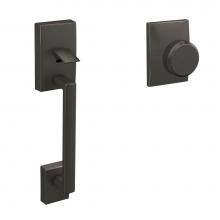 Schlage FC285 CEN 530 BWE CEN - Custom Century Front Entry Handle and Bowery Knob with Century Trim in Black Stainless