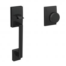Schlage FC285 GC CEN 622 BWE CEN - Custom Century Front Entry Handle and Bowery Knob with Century Trim in Matte Black