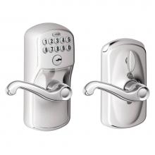 Schlage FE595 V PLY 625 FLA - Flair Keypad Lever with Plymouth Trim in Bright Chrome