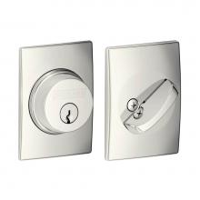 Schlage B60 N CEN 618 - Single Cylinder Deadbolt with Century Trim in Polished Nickel