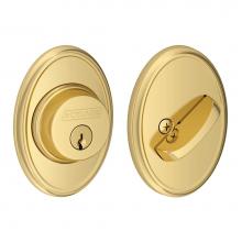 Schlage B60 N WKF 505 605 - Single Cylinder Deadbolt with Wakefield Trim in Bright Brass