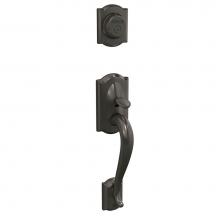 Schlage FC92 CAM 530 - Custom Camelot Inactive Handleset Exterior in Black Stainless