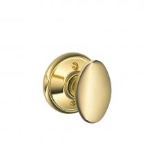 Schlage F170 SIE 505 - Siena Knob Non-Turning Lock in Bright Brass