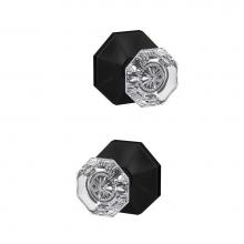 Schlage FC172 ALX 622 RWD - Custom Alexandria Non-Turning Glass Knob with Rosewood Trim in Matte Black