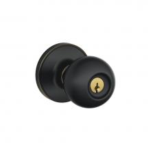 Schlage J54 CNA 716 - Corona Knob Keyed Entry Lock in Aged Bronze