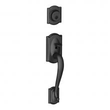 Schlage F58 CAM 622 - Camelot Exterior Handleset Grip with Exterior Single Cylinder Deadbolt in Matte Black