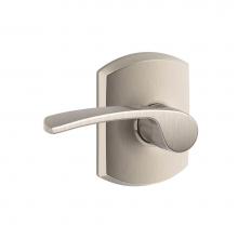 Schlage F10 MER 619 GRW - Merano Lever with Greenwich Trim Hall and Closet Lock in Satin Nickel