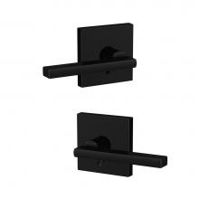 Schlage FC21 LAT 622 COL - Custom Latitude Lever with Collins Trim Hall-Closet and Bed-Bath Lock in Matte Black