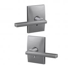 Schlage FC21 LAT 626 CEN - Custom Latitude Lever with Century Trim Hall-Closet and Bed-Bath Lock in Satin Chrome