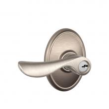 Schlage F51A CHP 619 WKF - Champagne Lever with Wakefield Trim Keyed Entry Lock in Satin Nickel