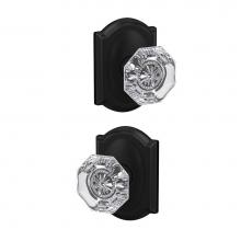 Schlage FC172 ALX 622 CAM - Custom Alexandria Non-Turning Glass Knob with Camelot Trim in Matte Black