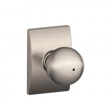 Schlage F40 ORB 619 CEN - Orbit Knob with Century Trim Bed and Bath Lock in Satin Nickel