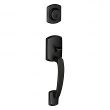 Schlage F58 GRW 716 - Greenwich Exterior Handleset Grip with Exterior Single Cylinder Deadbolt in Aged Bronze