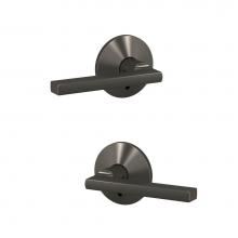 Schlage FC172 LAT 530 KIN - Custom Latitude Non-Turning Lever with Kinsler Trim in Black Stainless