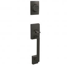 Schlage FC92 CEN 530 - Custom Century Inactive Handleset Exterior in Black Stainless