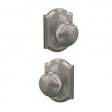 Schlage FC21 AND 619 CAM - Custom Andover Knob with Camelot Trim Hall-Closet and Bed-Bath Lock in Satin Nickel