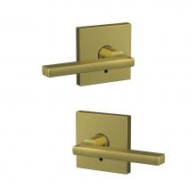 Schlage FC172 LAT 608 COL - Custom Latitude Non-Turning Lever with Collins Trim in Satin Brass