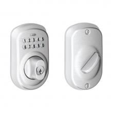 Schlage BE365 PLY 626 - Keypad Deadbolt with Plymouth Trim in Satin Chrome