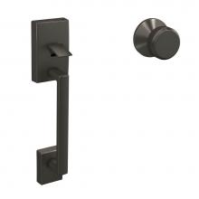 Schlage FC285 CEN 530 BWE KIN - Custom Century Front Entry Handle and Bowery Knob with Kinsler Trim in Black Stainless