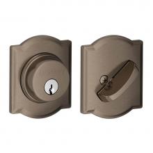 Schlage B60 N CAM 620 - Single Cylinder Deadbolt with Camelot Trim in Antique Pewter