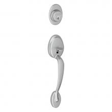 Schlage F58 PLY 626 - Plymouth Exterior Handleset Grip with Exterior Single Cylinder Deadbolt in Satin Chrome