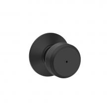 Schlage F40 BWE 622 - Bowery Knob Bed and Bath Lock in Matte Black