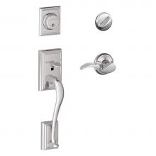 Schlage F60 ADD 625 AVA LH - Addison Handleset with Single Cylinder Deadbolt and Avanti Lever in Bright Chrome - Left Handed