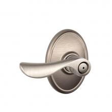 Schlage F40 CHP 619 WKF - Champagne Lever with Wakefield Trim Bed and Bath Lock in Satin Nickel