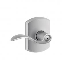 Schlage F40 ACC 626 GRW - Accent Lever with Greenwich Trim Bed and Bath Lock in Satin Chrome