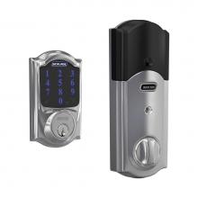 Schlage BE469NX CAM 625 - Connect Touchscreen Deadbolt with alarm with Camelot Trim in Bright Chrome