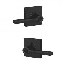 Schlage F51A GC LAT 622 COL - Latitude Lever with Collins Trim Keyed Entry Lock in Matte Black