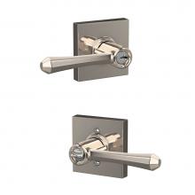 Schlage F51A DMP 618 COL - Dempsey Lever with Collins Trim Keyed Entry Lock in Polished Nickel