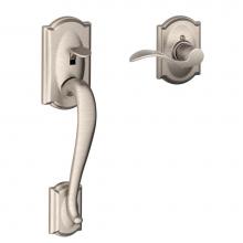 Schlage FE285 V CAM 619 ACC CAM - Camelot Lower Half Handleset and Accent Lever in Satin Nickel