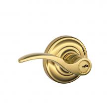 Schlage F51A STA 605 AND - St. Annes Lever with Andover Keyed Entry Lock in Bright Brass