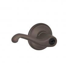 Schlage F51A FLA 613 - Flair Lever Keyed Entry Lock in Oil Rubbed Bronze